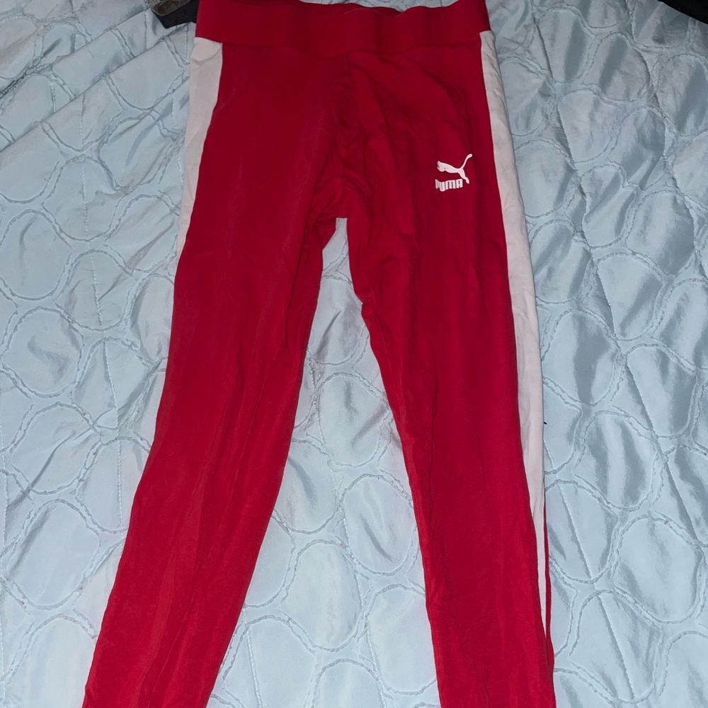 Red puma leggings small - Picture 2 of 2